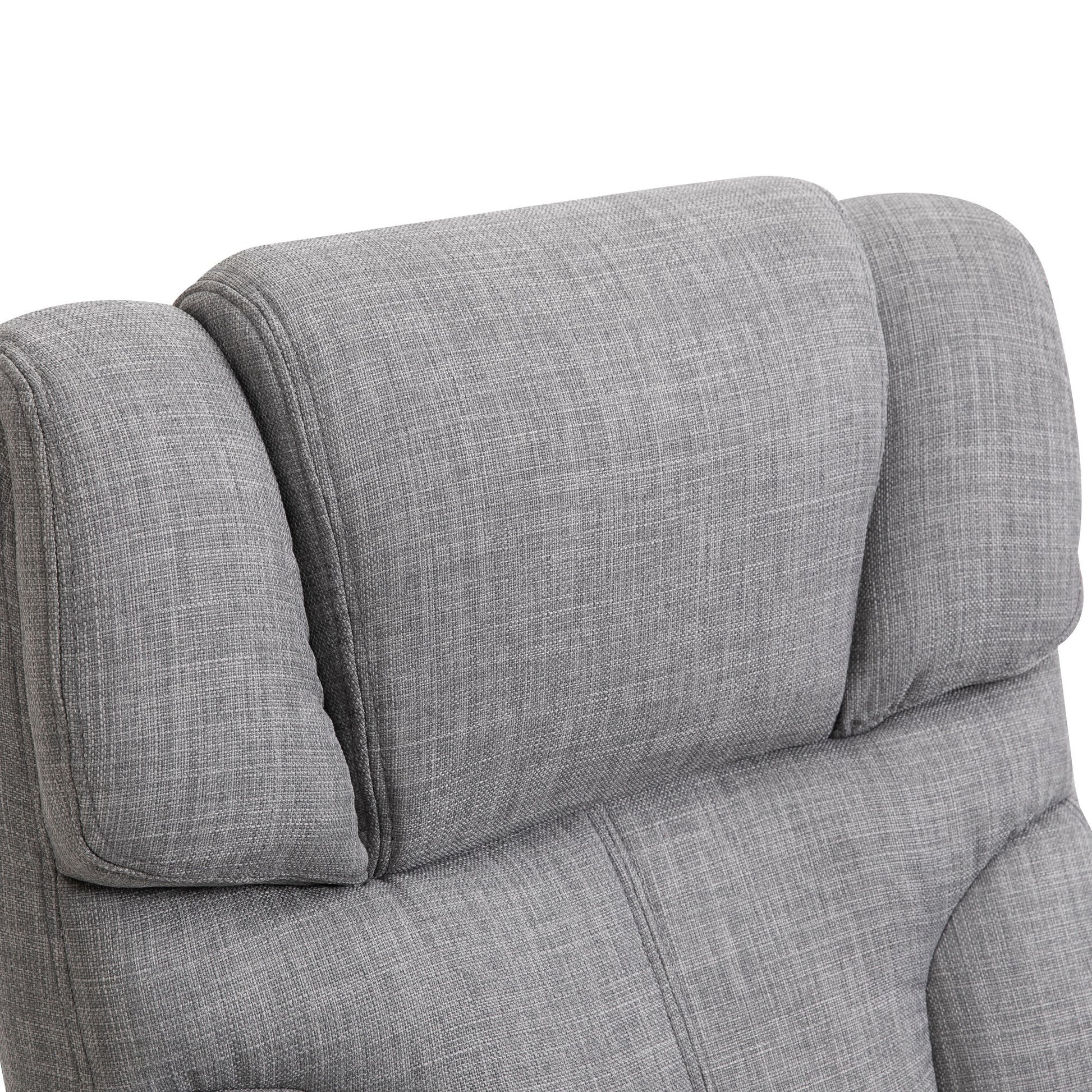 500Lbs Big And Tall Office Chair With Wide Seat, Ergonomic Executive Computer Chair With Adjustable Height, Swivel Wheels And Linen Finish, Light Grey Light Grey Linen