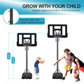 Basketball Hoop Portable Basketball Goal System 6.5 10Ft Adjustable 44In Backboard For Indoor Outdoor Black Balls Sports Black Portable Garden & Outdoor Polyethylene