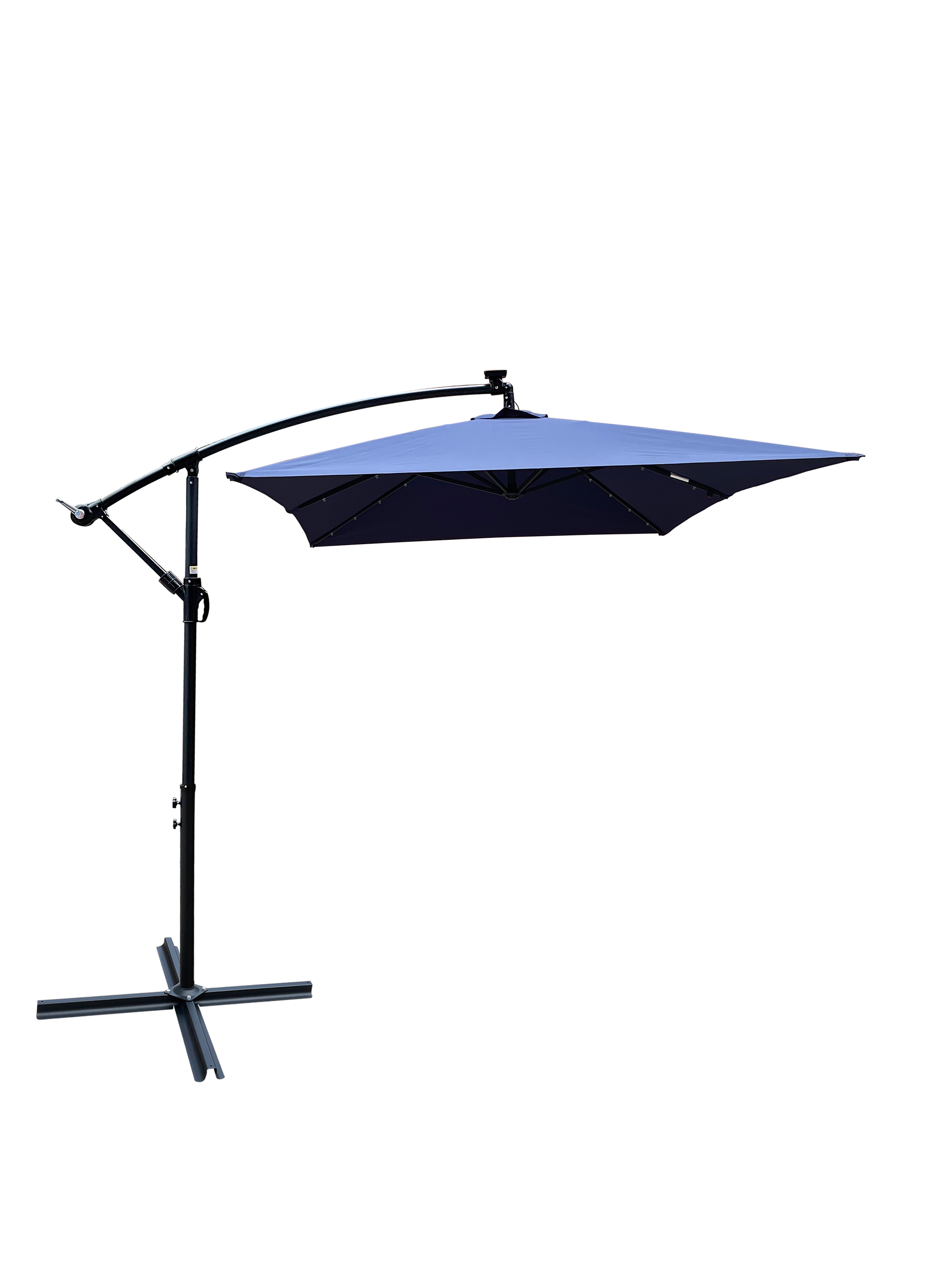 Rectangle 2X3M Outdoor Patio Umbrella Solar Powered Led Lighted Sun Shade Market Waterproof 6 Ribs Umbrella With Crank And Cross Base For Garden Deck Backyard Pool Shade Outside Deck Swimming Pool