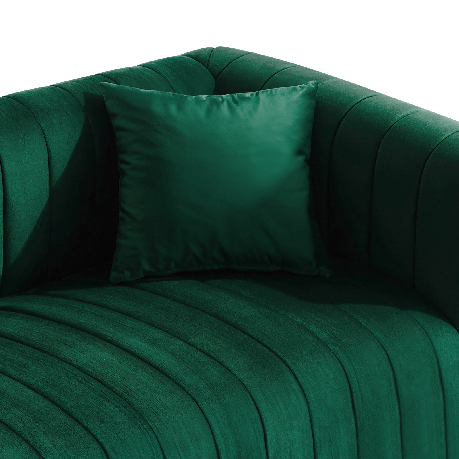 79.92" Modern Vertical Channel Tufted Velvet Sofa,Comfortable Sofa For Living Room Green Green Velvet 3 Seat