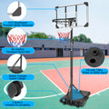 Basketball Goal Portable Basketball Hoop Indoor Outdoor Basketball Stand 5.6 7Ft Adjustable 28In Backboard With Wheels Balls Sports Black White Waterproof Garden & Outdoor Pe Rattan Iron Waterproof Fabric