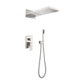 Wall Mounted Waterfall Rain Shower System Brushed Nickel Wall Mounted Bathroom Brass