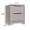 Grey Wooden Nightstand With Two Drawers For Bedrooms And Other Places. Antique Gray 2 Drawers Bedroom Engineered Wood