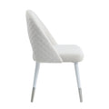 Zemirah Side Chair Set 2 , White Velvet & White Finish Dn02234 White Velvet