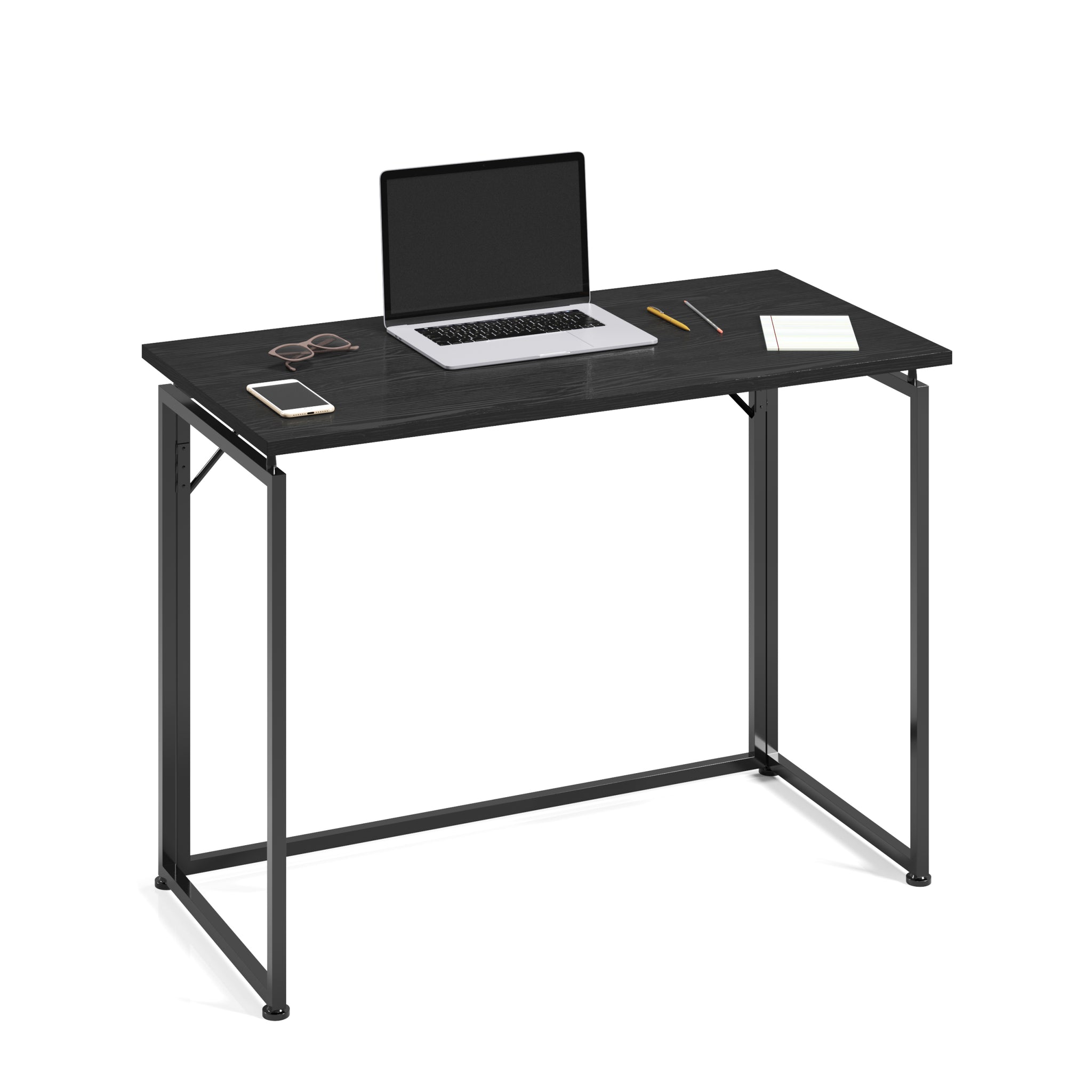 Techni Mobili Space Saving Folding Desk Black black-folding-computer