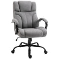 500Lbs Big And Tall Office Chair With Wide Seat, Ergonomic Executive Computer Chair With Adjustable Height, Swivel Wheels And Linen Finish, Light Grey Light Grey Linen
