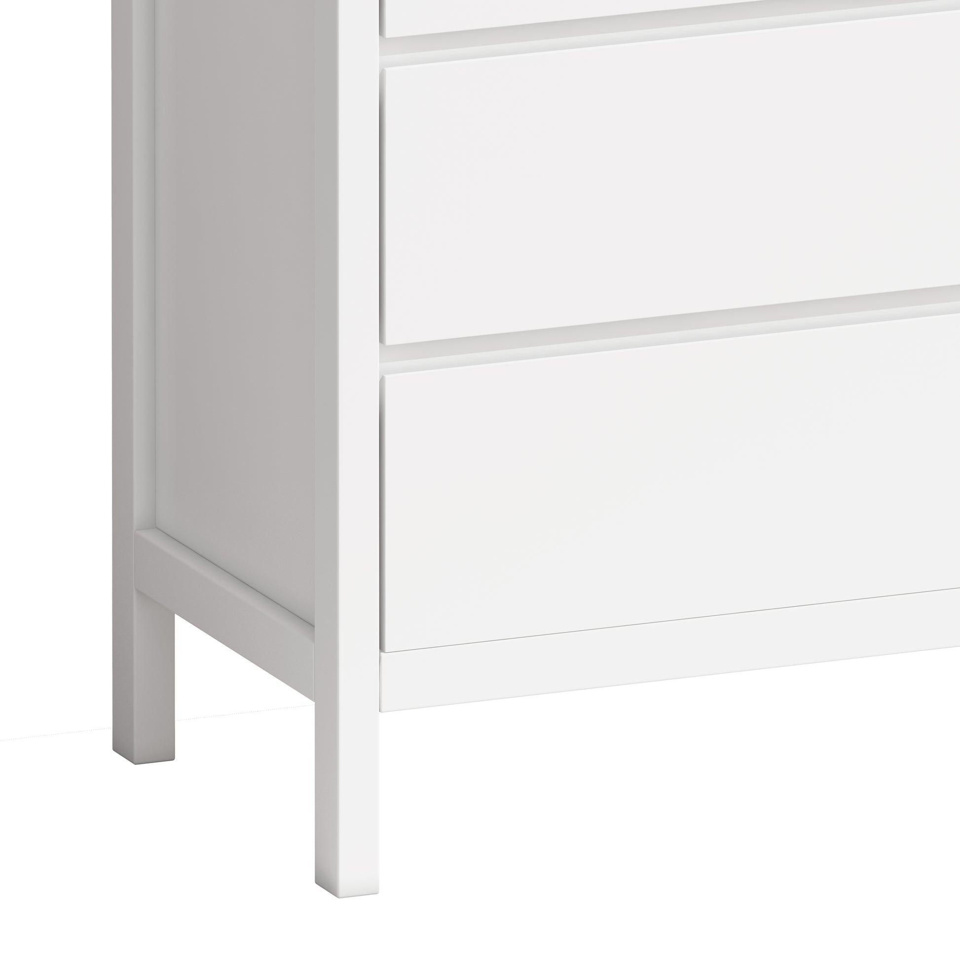 31.61"4 Tier 5 Drawer Mdf Storage Cabinet,For Bedroom,Living Room,Dining Room,Hallways,White White Mdf