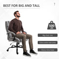 500Lbs Big And Tall Office Chair With Wide Seat, Ergonomic Executive Computer Chair With Adjustable Height, Swivel Wheels And Linen Finish, Light Grey Light Grey Linen