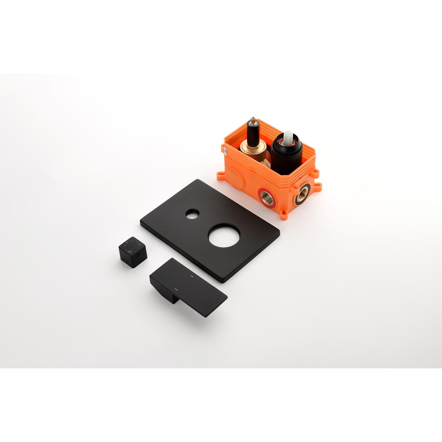 Shower System With Shower Head, Hand Shower, Slide Bar, Bodysprays, Shower Arm, Hose, Valve Trim, And Lever Handles Matte Black Wall Mounted Bathroom Brass