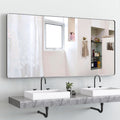 Oversized Bathroom Mirror With Mobile Tray Wall Mount Mirror,Vertical Horizontal Hanging Aluminum Framed Wall Mirror Full Length Mirror,Full Body Mirror For Bedroom Living Room,Silver,72 X 36 Inches Silver Aluminium