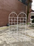 1Set 2Pcs Metal Garden Trellis For Climbing Plants Outdoor Rustproof Plant Support Ceramic Whiteware Cream White Iron