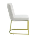 Zazie Side Chair Set 2 , Beige Velvet & Gold Finish Dn02232 Beige Velvet