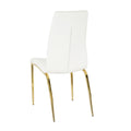 Modern Dining Chairs With Faux Leather Padded Seat Dining Living Room Chairs Upholstered Chair With Gold Metal Legs Design For Kitchen, Living, Bedroom, Dining Room Side Chairs Set Of 4 White Metal