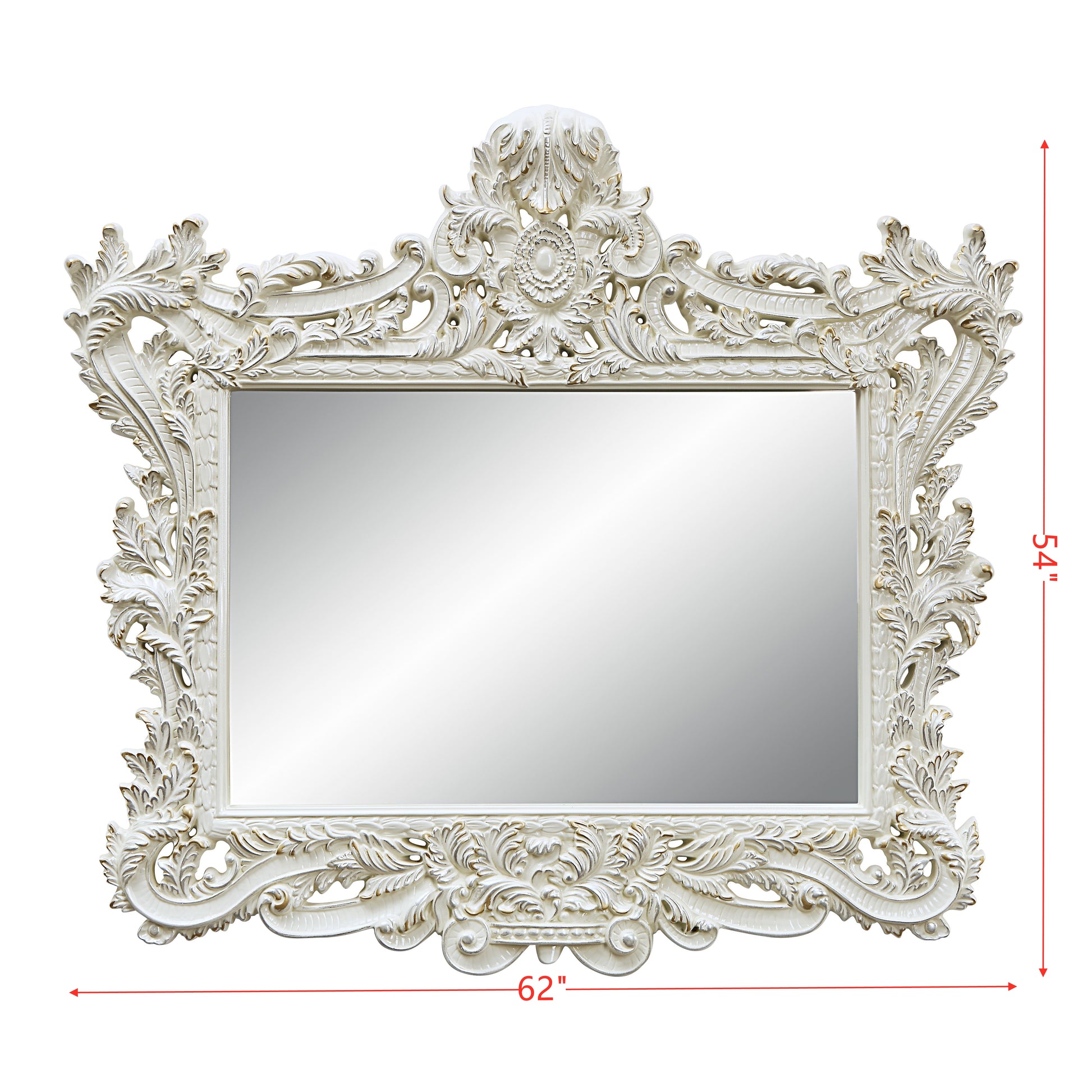 Adara Mirror Antique White Finish Bd01250 Antique White Mdf