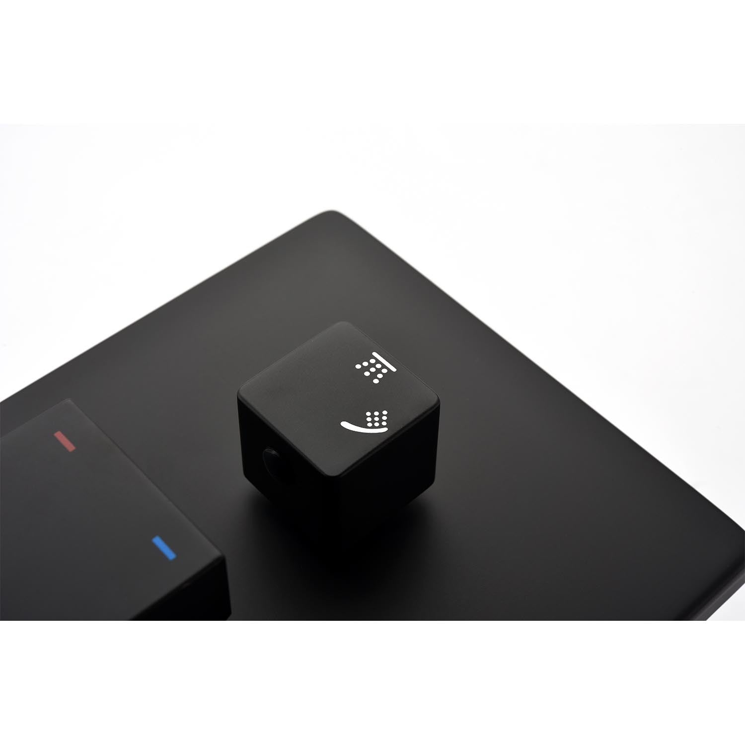 16" Shower Head System Ceiling Mounted Shower One Matte Black Wall Mounted Bathroom Brass