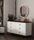 Carena Mirror, White & Brown Finish Bd02029 Brown White Wood