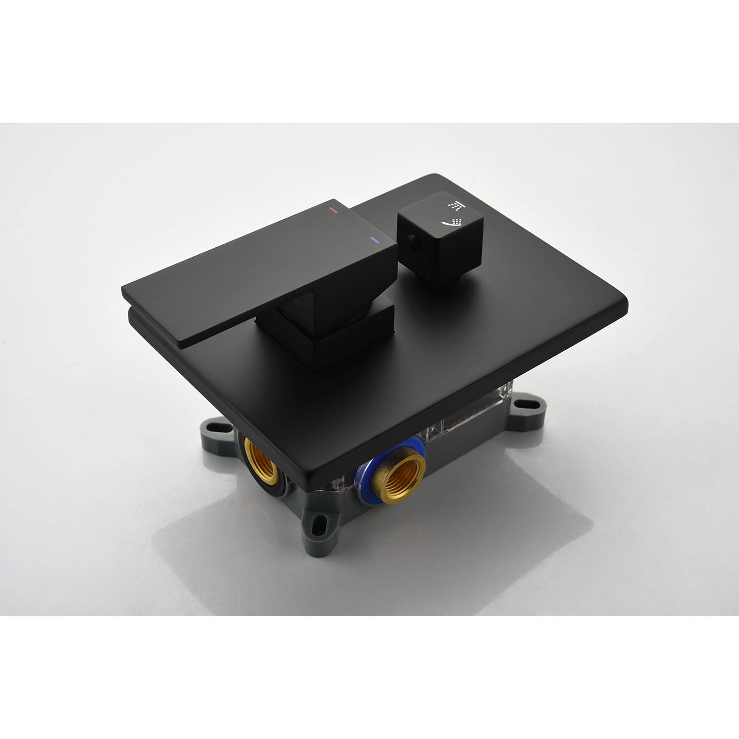 16" Shower Head System Ceiling Mounted Shower One Matte Black Wall Mounted Bathroom Brass