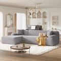 Modern Large L Shape Modular Sectional Sofa For Living Room, Bedroom, Salon, 2 Piece Free Combination, Simplified Style Gray Polyester 3 Seat