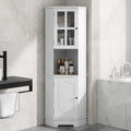 Tall Bathroom Storage Cabinet, Corner Cabinet with white-mdf