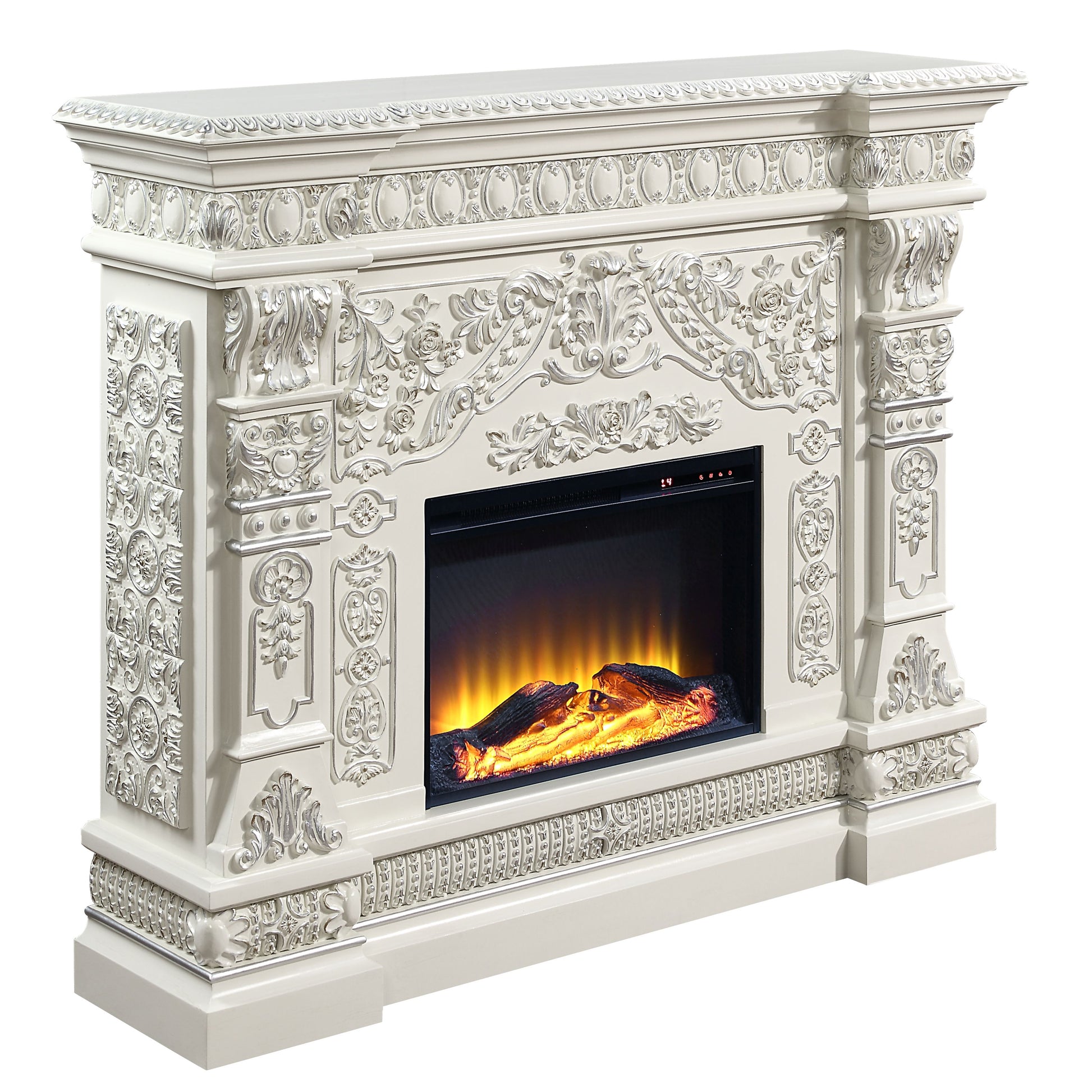 Vanaheim Fireplace Antique White Finish Ac01617 Antique White Mdf