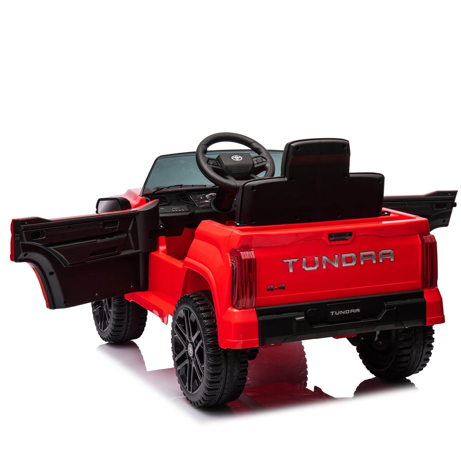 Officially Licensed Toyota Tundra Pickup,Electric Pickup Car Ride On For Kid, 12V Electric Ride On Toy,2.4G W Parents Remote Control,Electric Car For Kids,Three Speed Adjustable,Power Display Red Plastic