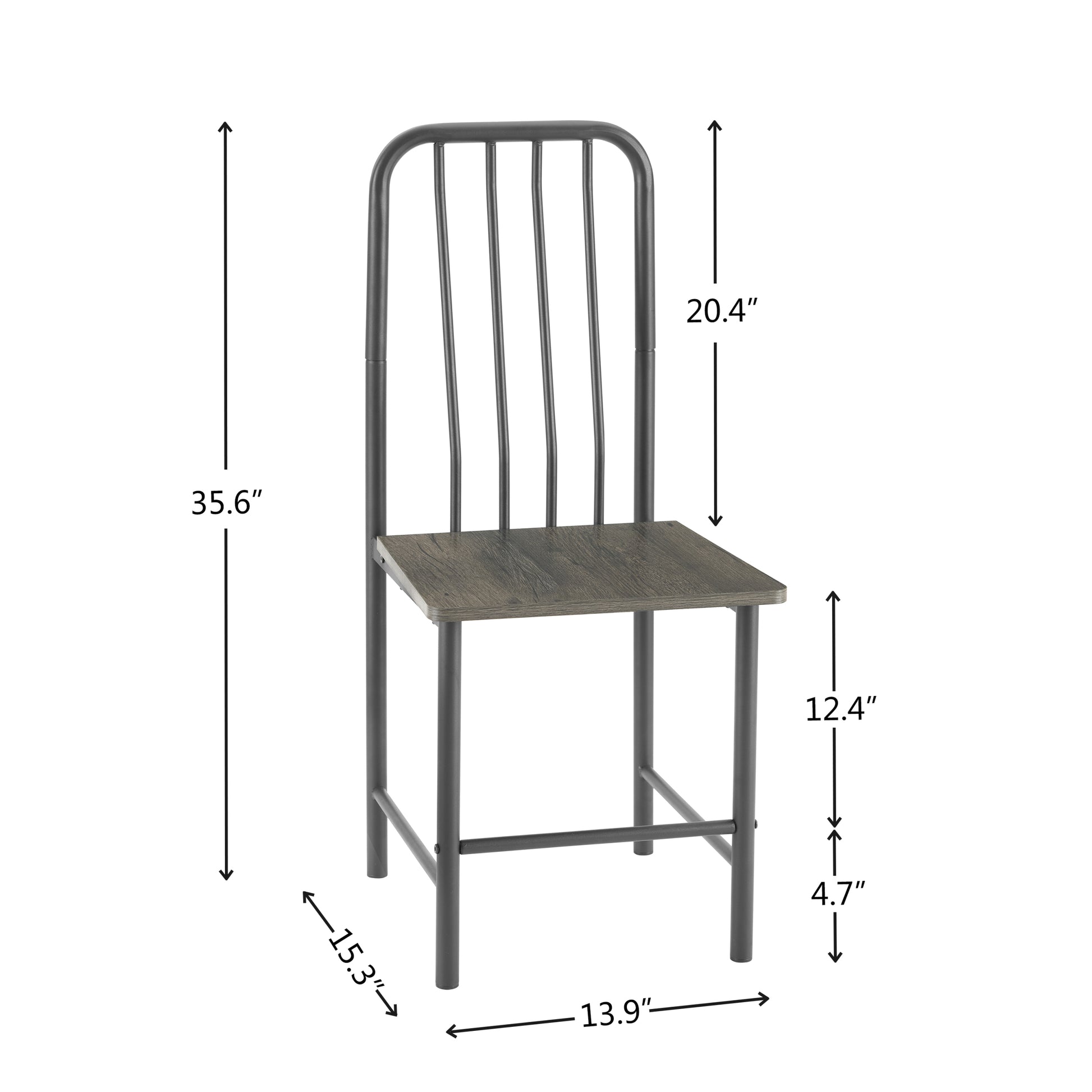 Dining Set For 2, Square Glass Tempered Dining Table With 4 Legs And 2 Metal Chair For Home Office Kitchen Dining Room, Black & Brown Antique Brown Glass Metal & Wood