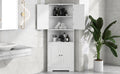 Tall Bathroom Storage Cabinet, Corner Cabinet with white-mdf