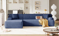 Modern Large L Shape Modular Sectional Sofa For Living Room, Bedroom, Salon, 2 Piece Free Combination, Simplified Style Blue Polyester 3 Seat