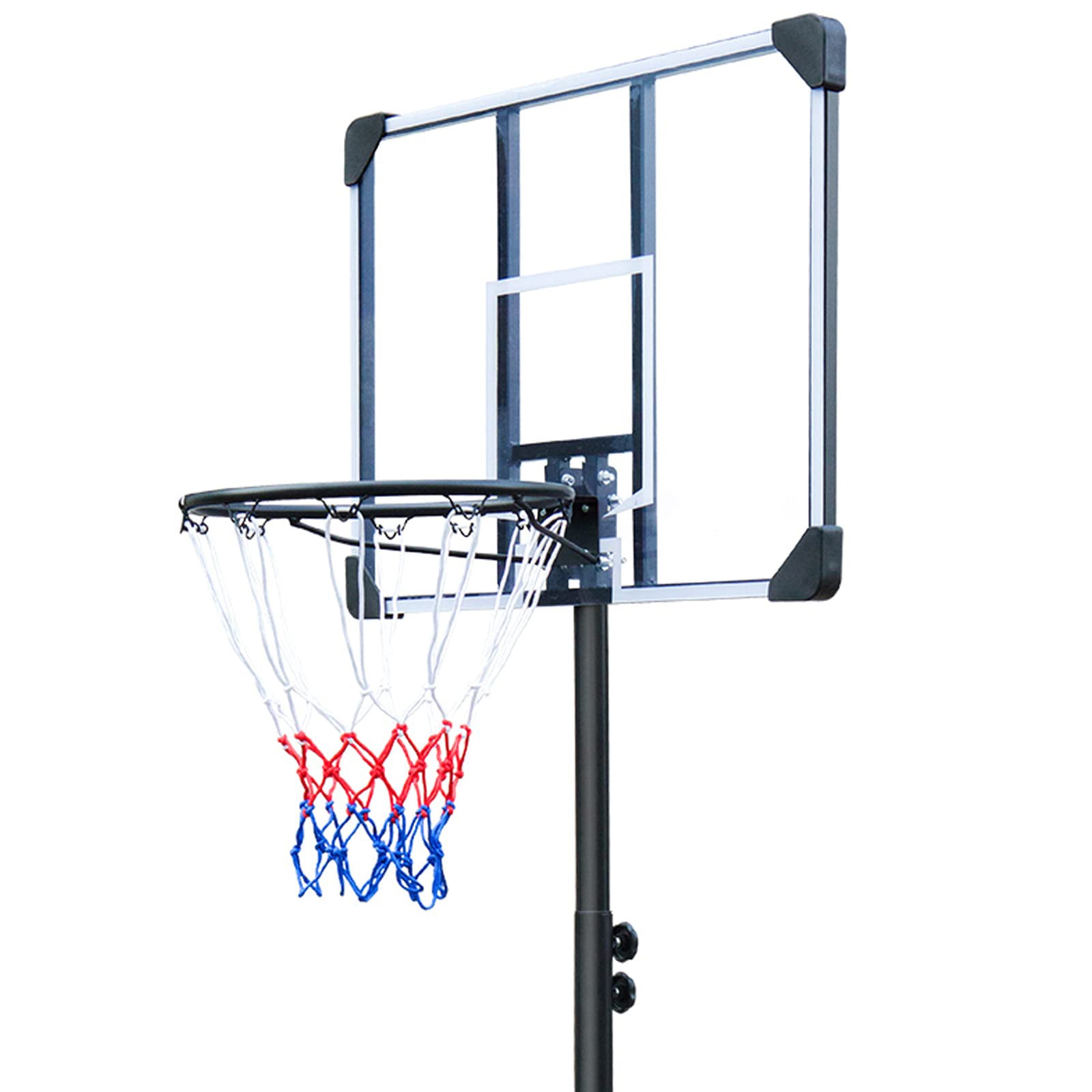 Basketball Hoop Portable Basketball Goal For Indoor Outdoor Basketball Stand 5.6 7 Ft Adjustable 32 In Backboard With Wheels Balls Sports Black White Wear Resistant Gym Pc