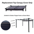 Replacement Canopy Top Cover Fabric For 13 X 10 Ft Outdoor Patio Retractable Pergola Sun Shelter Canopy Gray Polyester