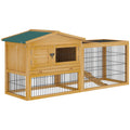 2 Levels Outdoor Rabbit Hutch With Openable Top, 59