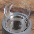 Tabletop Fireplace, Mini Concrete Ethanol Fire Bowl With Lid, Burns Up With Liquid Alcohol And Solid Tablet Alcohol, Light Grey Light Grey Stainless Steel