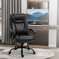 Big And Tall 400Lbs Executive Office Chair With Wide Seat, Computer Desk Chair With High Back Pu Leather Ergonomic Upholstery, Adjustable Height And Swivel Wheels, Black Black Faux Leather