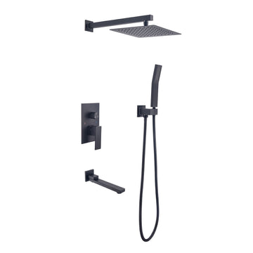 16" Rain Shower Head Systems Wall Mounted Shower One Matte Black Wall Mounted Bathroom Brass