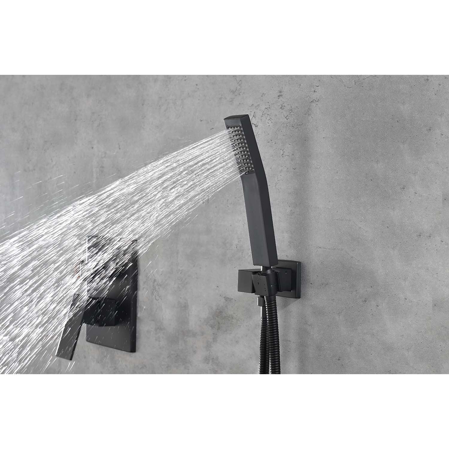 12" Rain Shower Head Systems Wall Mounted Shower One Matte Black Wall Mounted Bathroom Brass