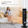 2 In 1 Tower Heater, Indoor Electric Space Heater With Oscillation, Remote Control, 8H Timer, Three Heating Modes High, Low, Fan , 750W 1500W Black Plastic