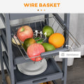 Mobile Rolling Kitchen Island Trolley Serving