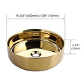 Ceramic Circular Vessel Bathroom Sink Art Sink Baa0014012Kk Golden Bathroom Ceramic