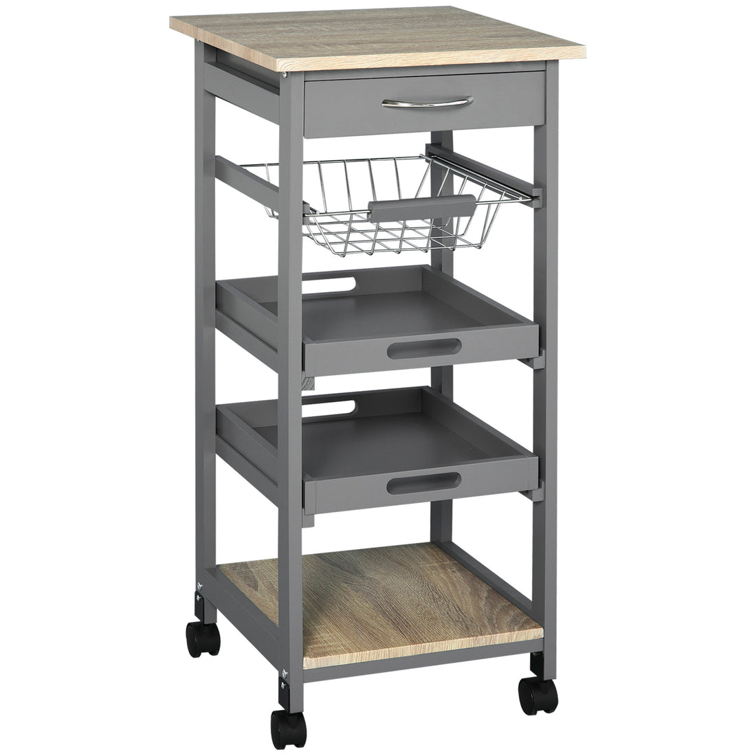 Mobile Rolling Kitchen Island Trolley Serving