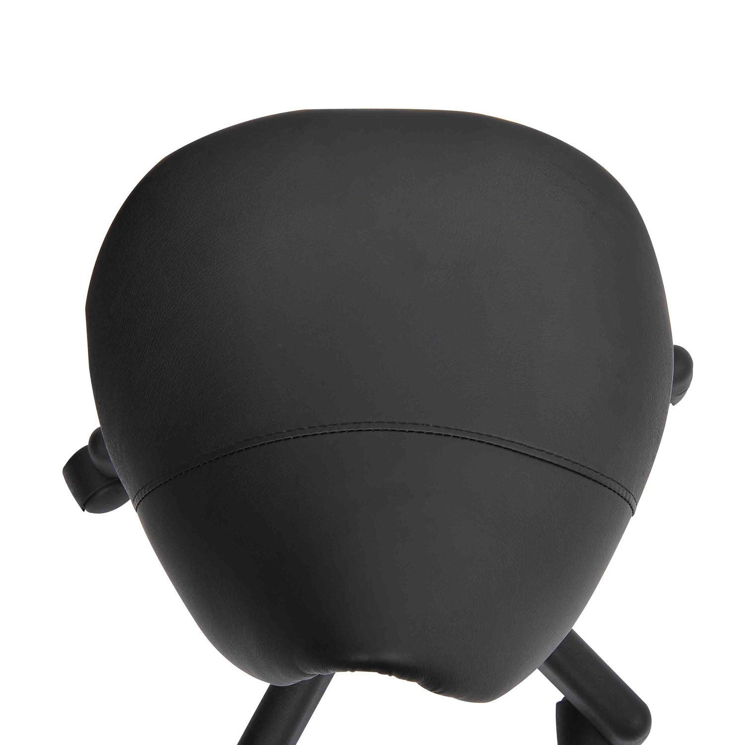 Rolling Saddle Stool, Swivel Salon Chair, Ergonomic Faux Leather Stool, Adjustable Height With Wheels For Spa, Salon, Massage, Office, Black Black Faux Leather