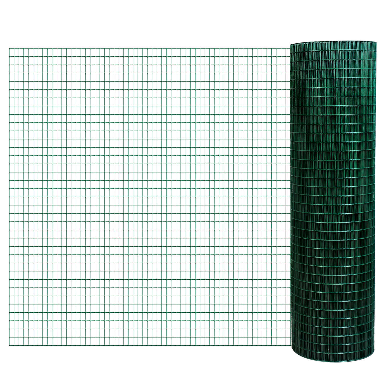 Pawhut 98' L X 35.5" H Hardware Cloth, 1 2 X 1 Inch Wire Mesh Fence Netting Roll For Aviary, Chicken Coop, Rabbit Hutch, Animal, Garden Protection Green Steel