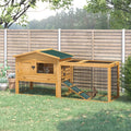 2 Levels Outdoor Rabbit Hutch With Openable Top, 59