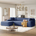 Modern Large L Shape Modular Sectional Sofa For Living Room, Bedroom, Salon, 2 Piece Free Combination, Simplified Style Blue Polyester 3 Seat