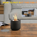 Tabletop Fireplace, Mini Concrete Ethanol Fire Bowl With Lid, Burns Up With Liquid Alcohol And Solid Tablet Alcohol, Dark Grey Dark Grey Stainless Steel