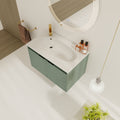 30 Inch Wall Mounted Bathroom Vanity, Soft Close Doors, For Small Bathroom Kd Packing Green 2 Bathroom Wall Mounted Modern Plywood