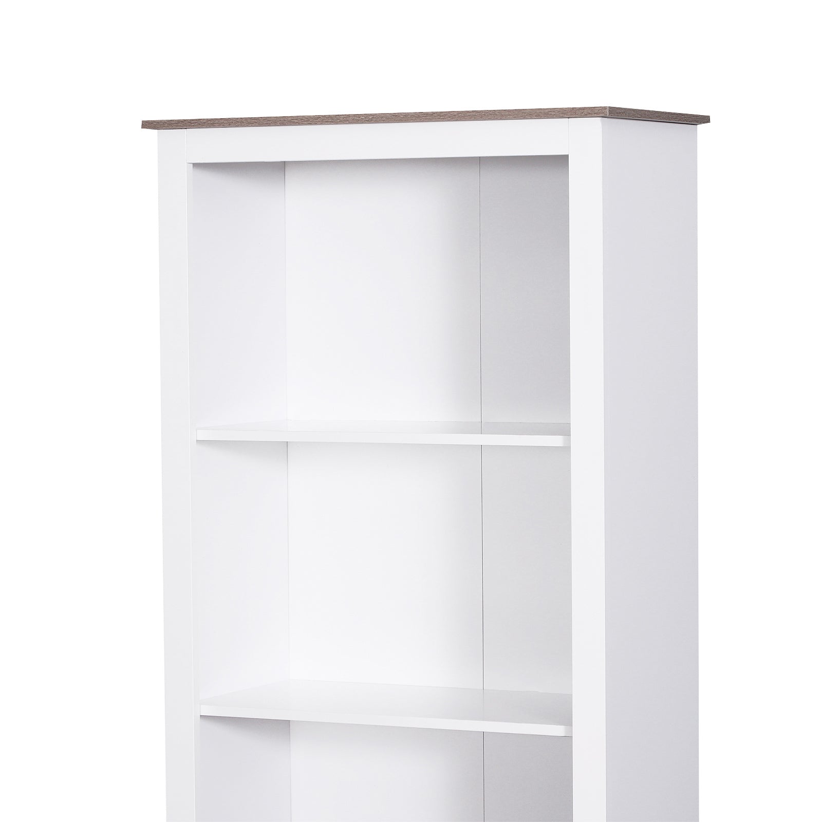 69'' Freestanding Storage Cabinet, Bathroom Linen Tower, Kitchen Cupboard, Buffet Cabinet, Bookcase With Double Door 3 Tier Shelf For Home Office, White White Engineered Wood