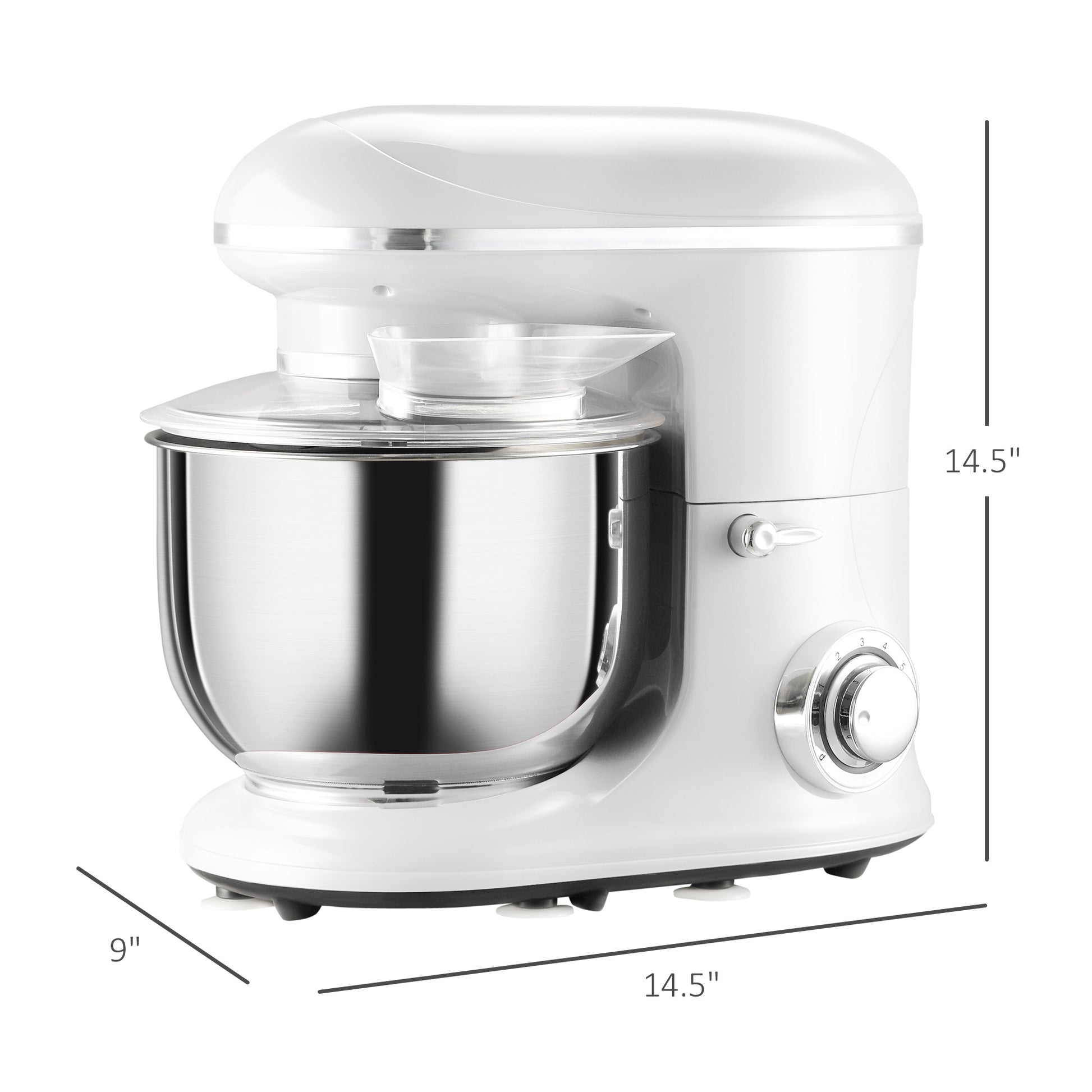 Stand Mixer with 6 1P Speed, 600W Tilt Head Kitchen silver-abs