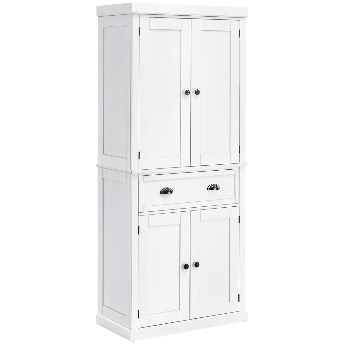 72" Freestanding Kitchen Pantry Cabinet, Tall Storage Cabinet With 2 Door Cupboards, 2 Drawers And Adjustable Shelves, White White Mdf