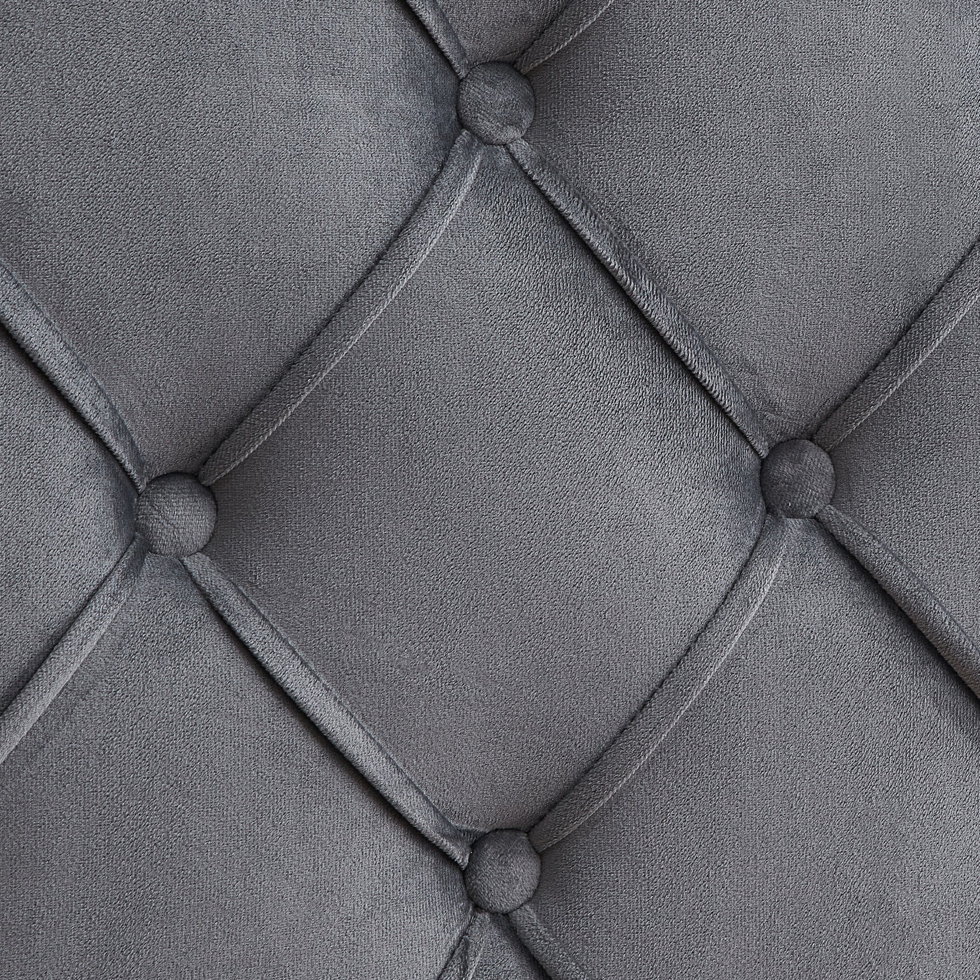 Velvet Button Tufted Upholstered Bed with Wings Design gray-velvet