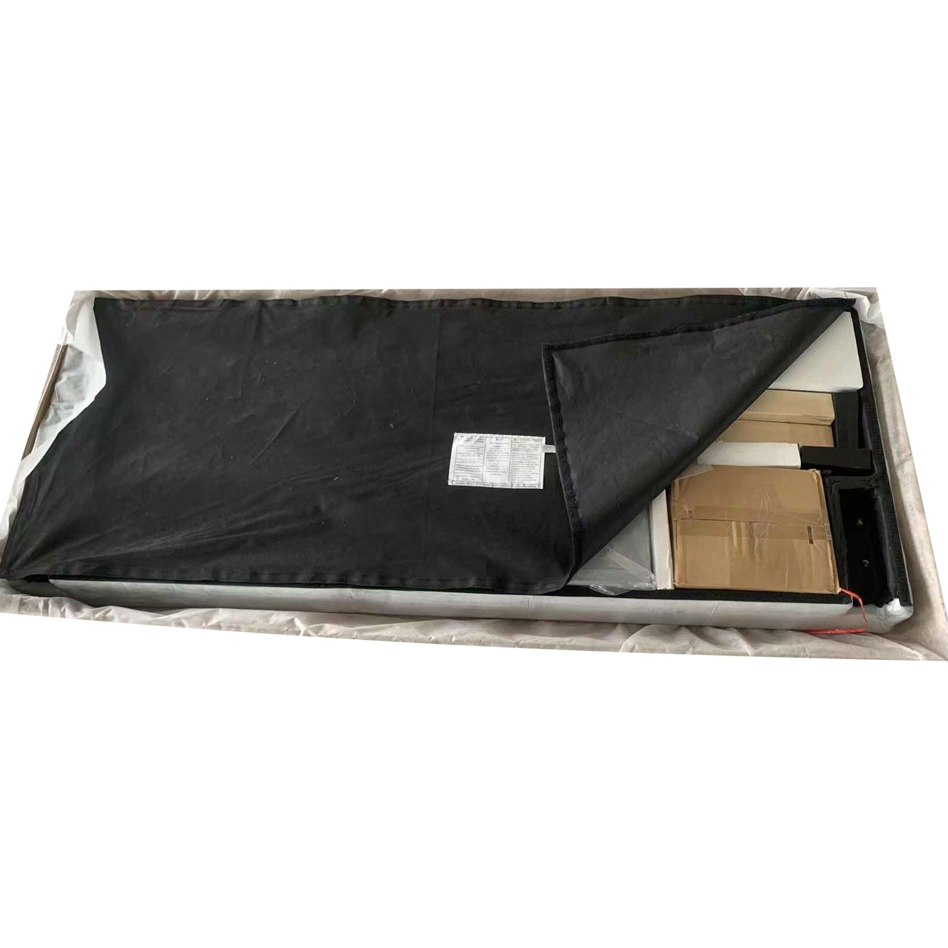 Queen Size Upholstered Platform Bed Frame With Button Tufted Linen Fabric Headboard, No Box Spring Needed, Wood Slat Support, Easy Assembly, Gray Gray Linen